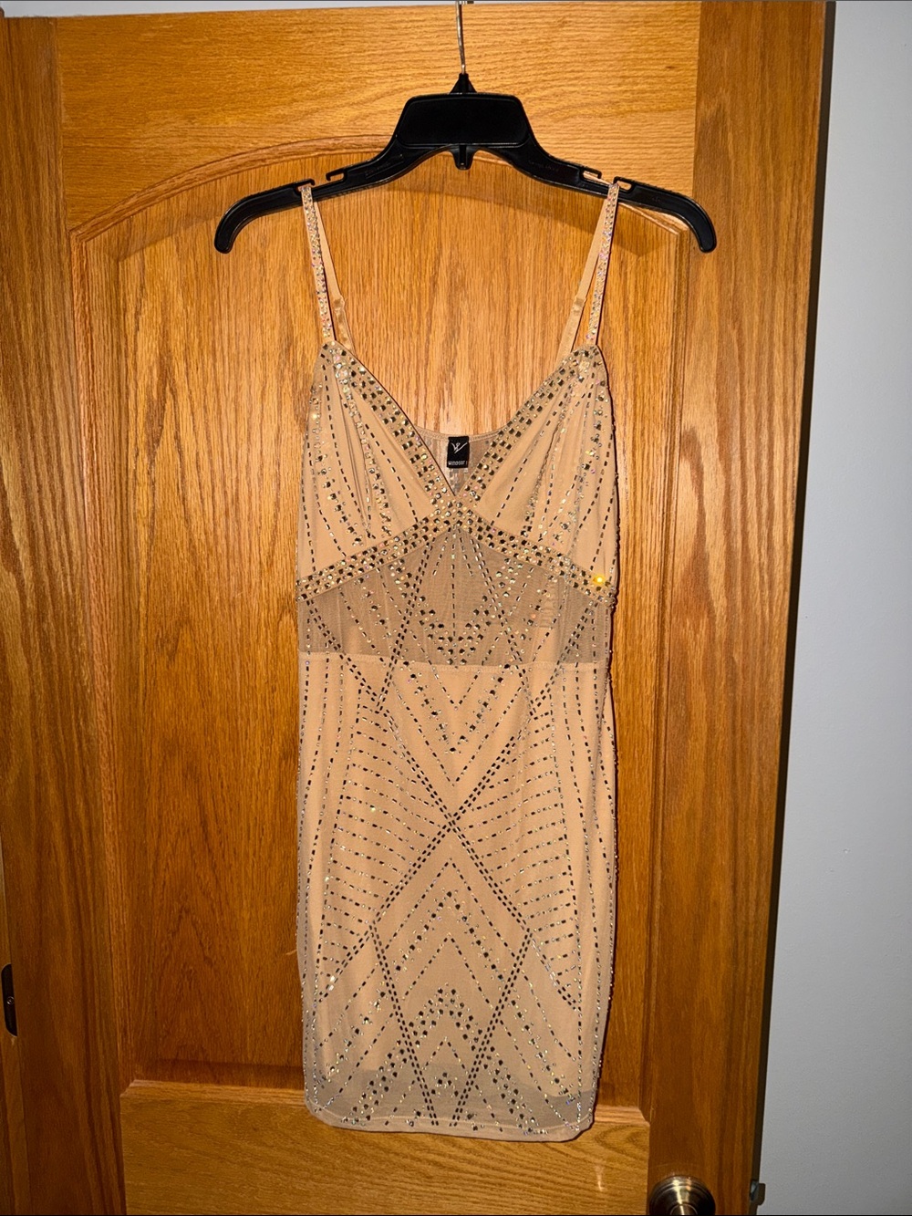 Windsor Beaded Spaghetti Strap Mini Dress